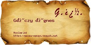 Géczy Ágnes névjegykártya